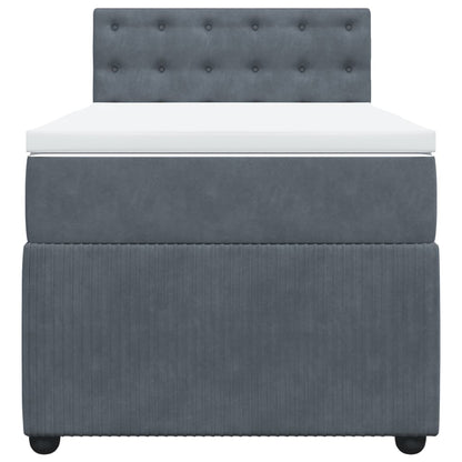 Boxspring met matras fluweel donkergrijs 90x200 cm