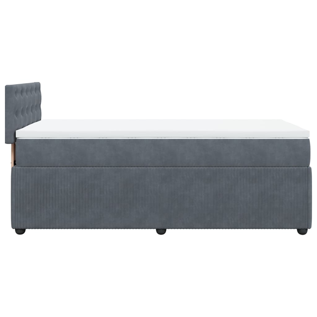 Boxspring met matras fluweel donkergrijs 90x200 cm