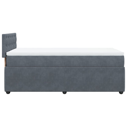 Boxspring met matras fluweel donkergrijs 90x200 cm