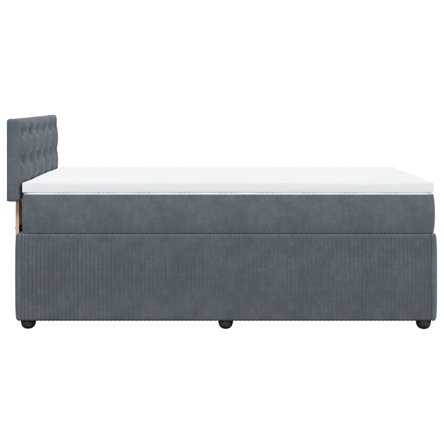 Boxspring met matras fluweel donkergrijs 90x200 cm