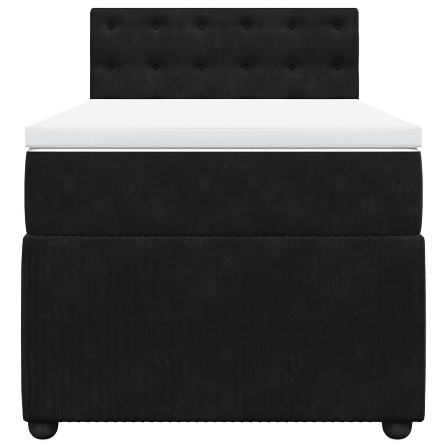 Boxspring met matras fluweel zwart 90x200 cm