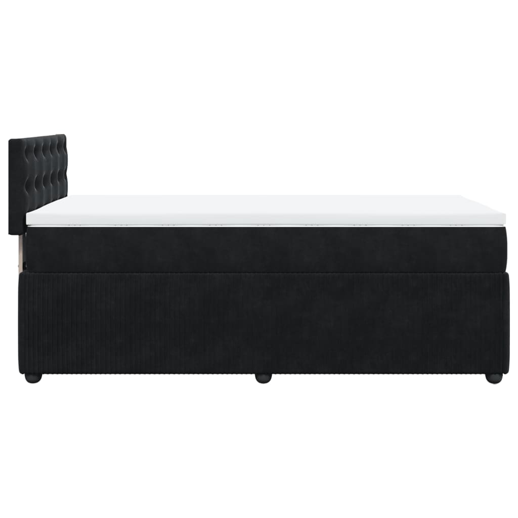 Boxspring met matras fluweel zwart 90x200 cm