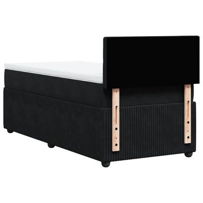 Boxspring met matras fluweel zwart 90x200 cm