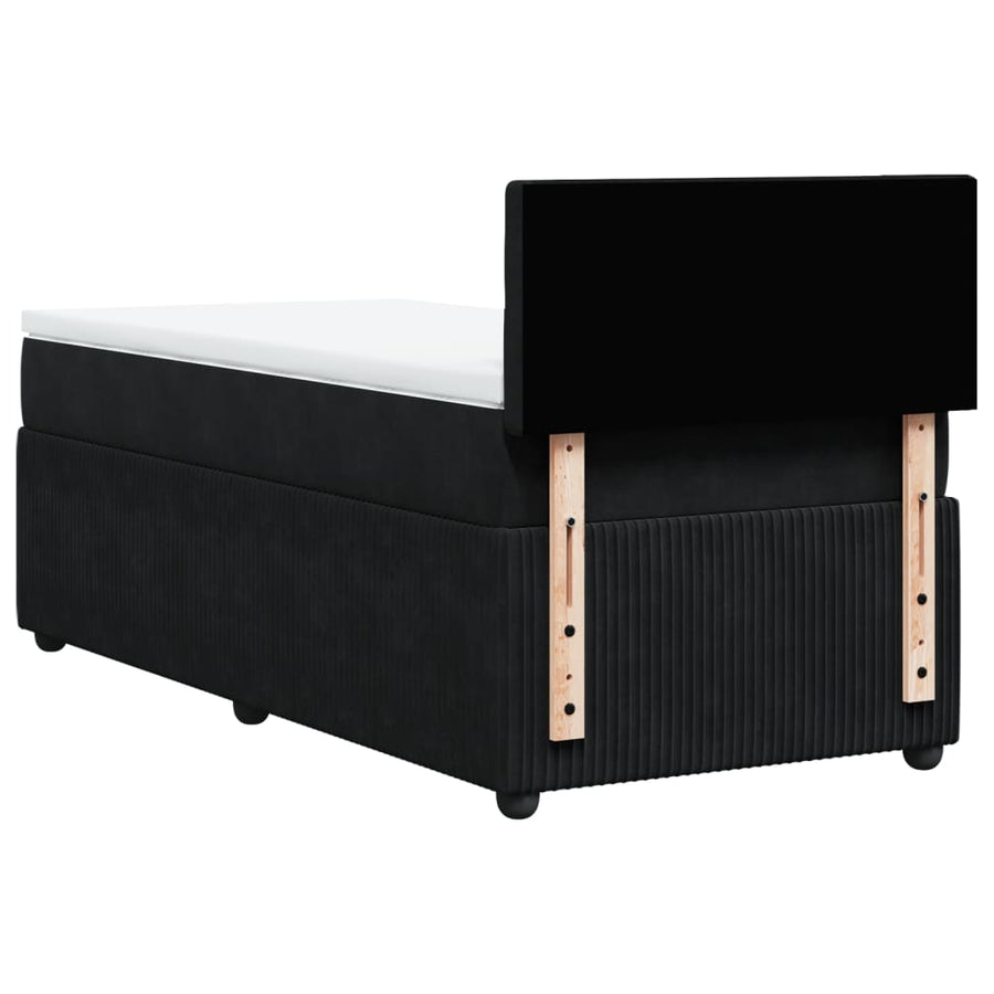 Boxspring met matras fluweel zwart 90x200 cm