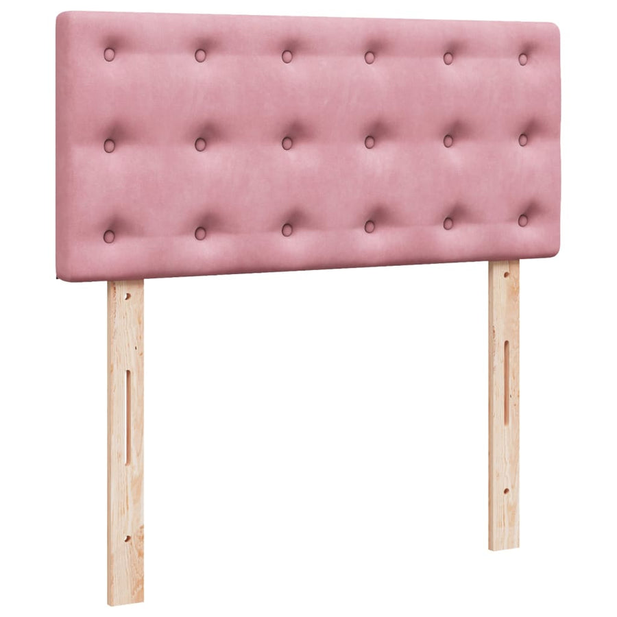 Boxspring met matras fluweel roze 90x200 cm