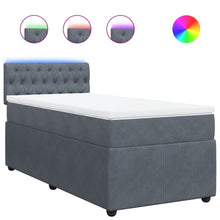 Boxspring met matras fluweel donkergrijs 90x200 cm
