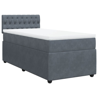 Boxspring met matras fluweel donkergrijs 90x200 cm