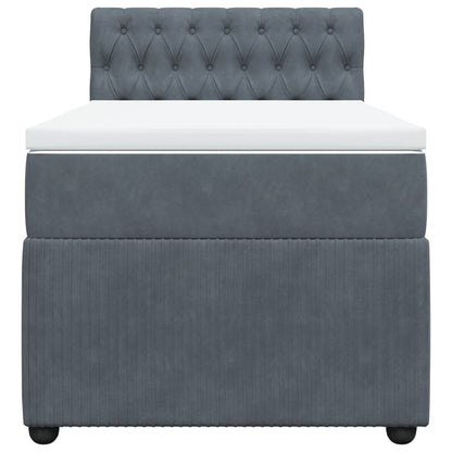 Boxspring met matras fluweel donkergrijs 90x200 cm