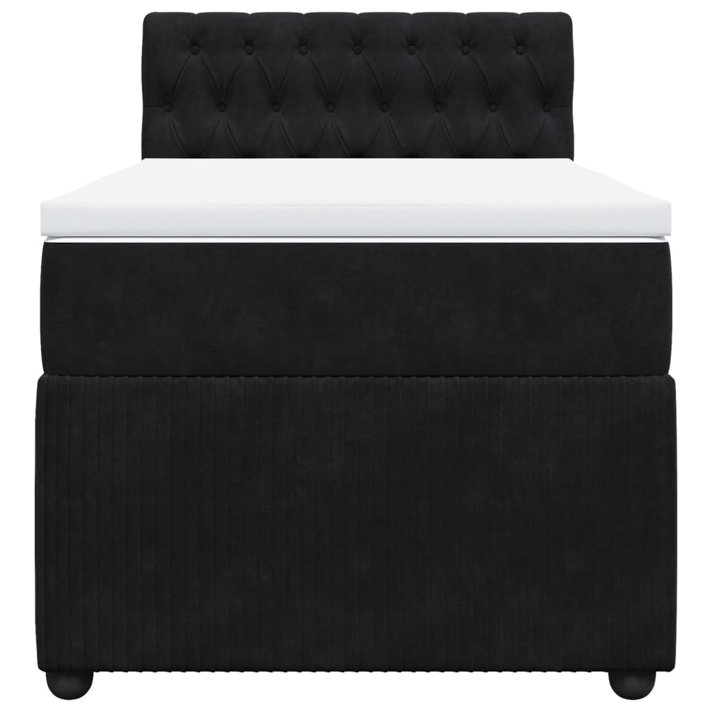 Boxspring met matras fluweel zwart 90x200 cm