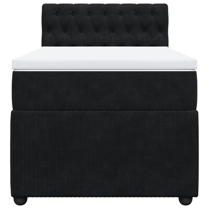 Boxspring met matras fluweel zwart 90x200 cm