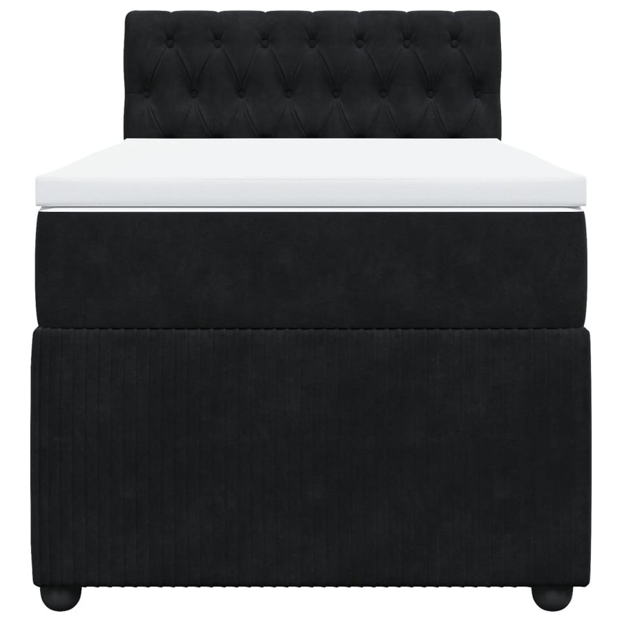 Boxspring met matras fluweel zwart 90x200 cm