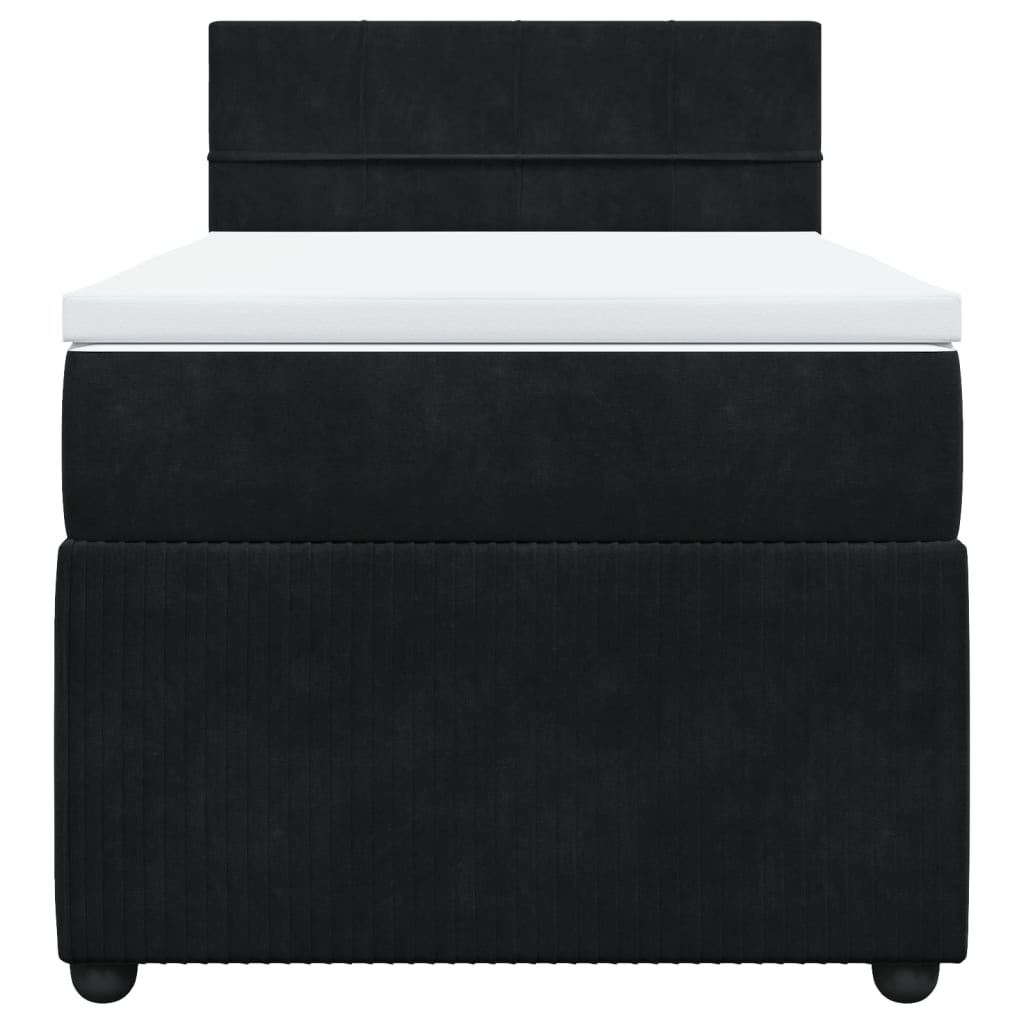 Boxspring met matras fluweel zwart 90x200 cm