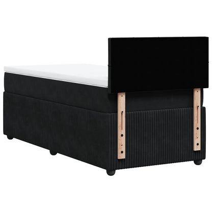 Boxspring met matras fluweel zwart 90x200 cm