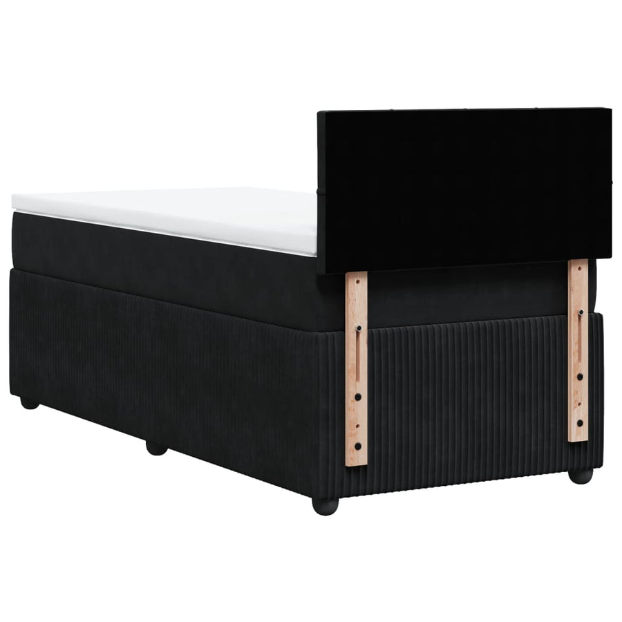 Boxspring met matras fluweel zwart 90x200 cm