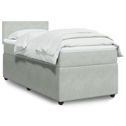 Boxspring met matras 100x200 cm lichtgrijs fluweel
