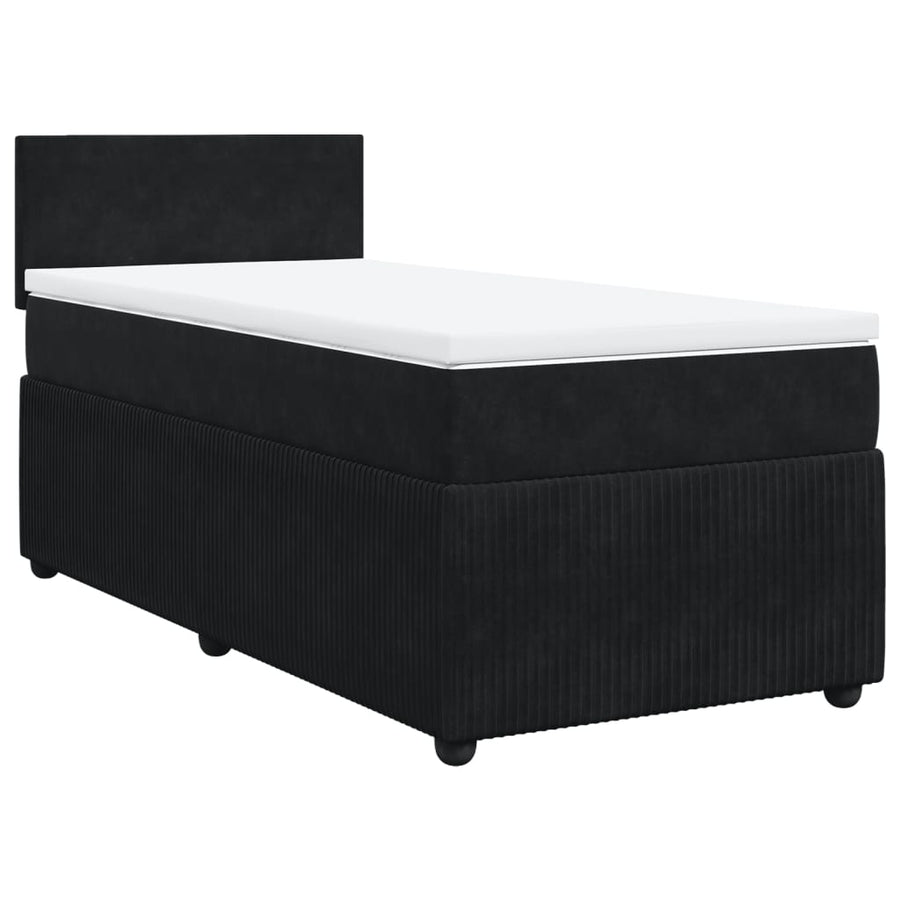 Boxspring met matras fluweel zwart 100x200 cm