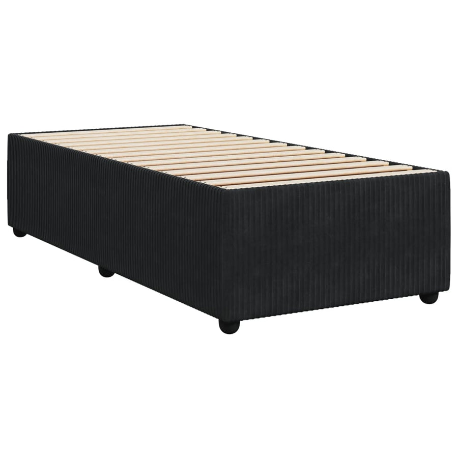 Boxspring met matras fluweel zwart 100x200 cm