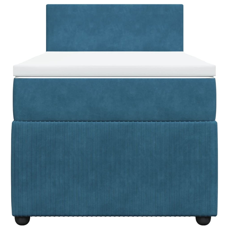 Boxspring met matras fluweel blauw 100x200 cm