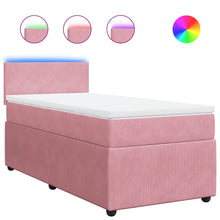 Boxspring met matras fluweel roze 100x200 cm