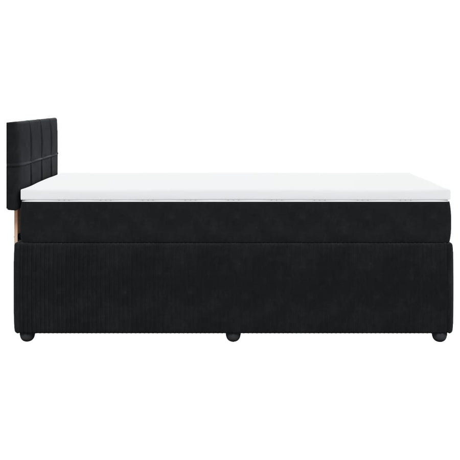 Boxspring met matras fluweel zwart 100x200 cm