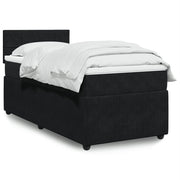 Box spring with velvet mattress black 100x200 cm