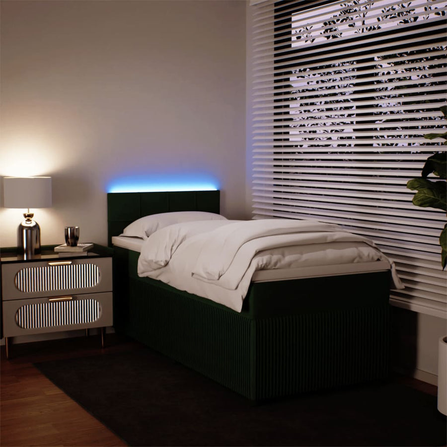 Boxspring met matras fluweel donkergroen 100x200 cm