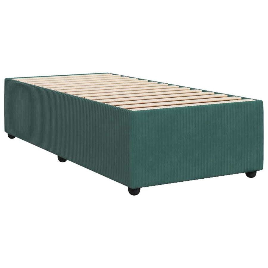 Boxspring met matras fluweel donkergroen 100x200 cm
