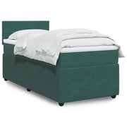 Boxspring met matras 100x200 cm donkergroen fluweel