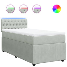 Boxspring met matras fluweel lichtgrijs 100x200 cm