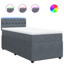 Boxspring met matras fluweel donkergrijs 100x200 cm