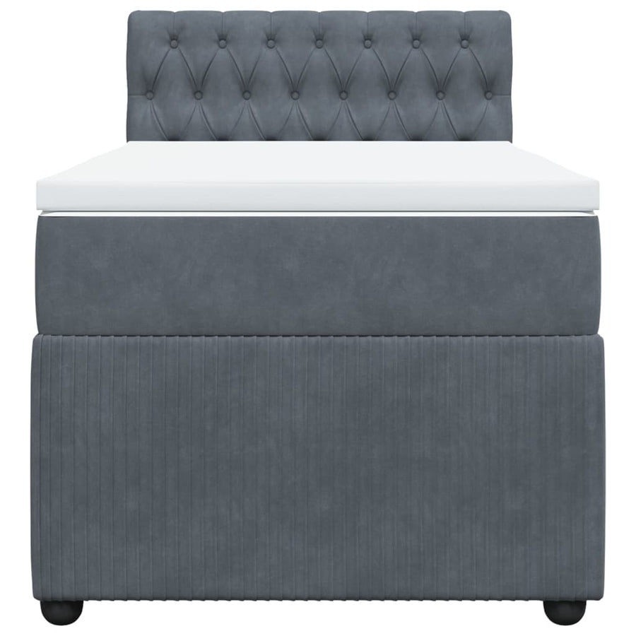 Boxspring met matras fluweel donkergrijs 100x200 cm
