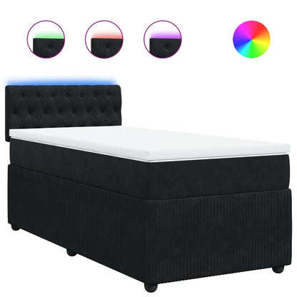 Boxspring met matras fluweel zwart 100x200 cm