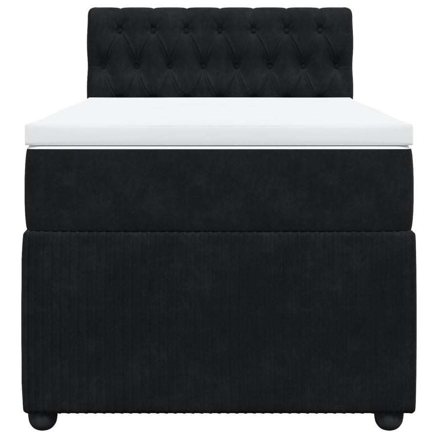 Boxspring met matras fluweel zwart 100x200 cm