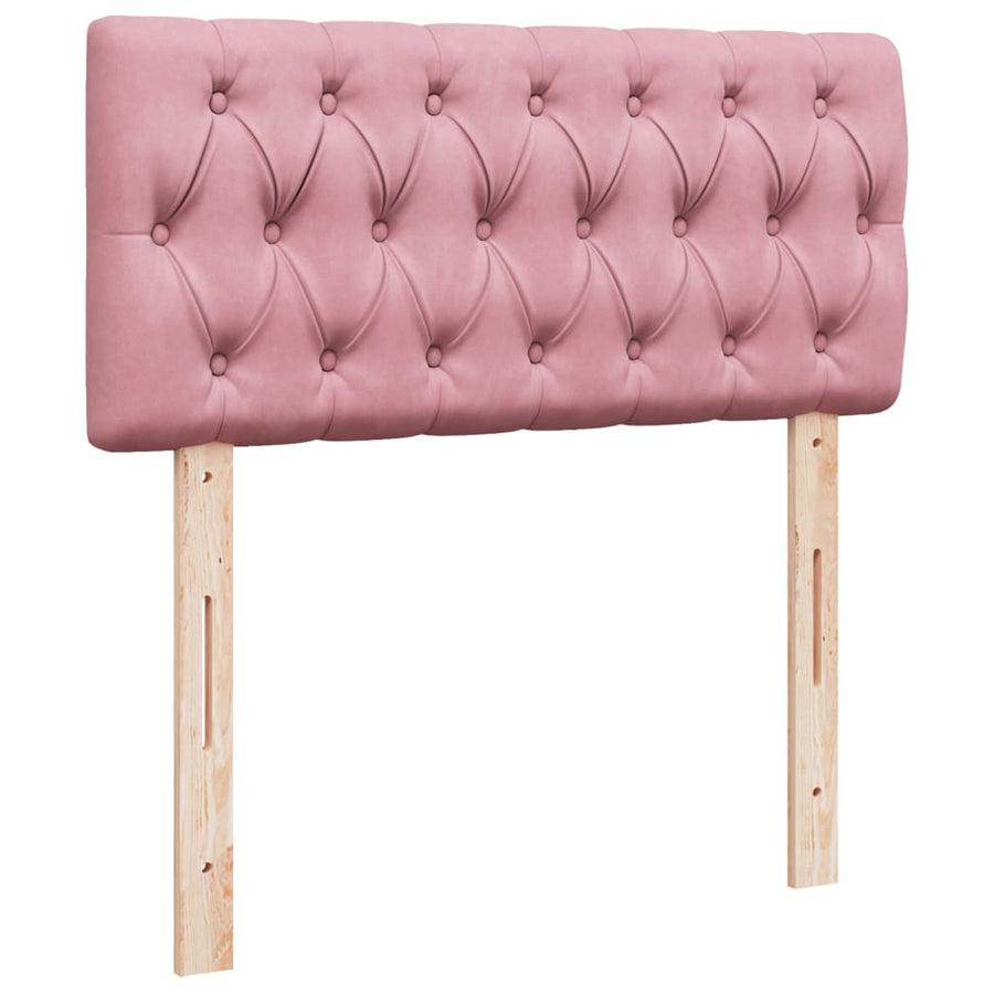 Boxspring met matras fluweel roze 100x200 cm
