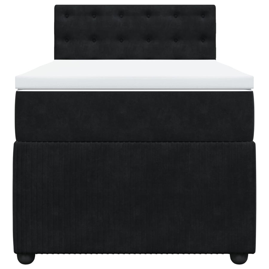Boxspring met matras fluweel zwart 100x200 cm