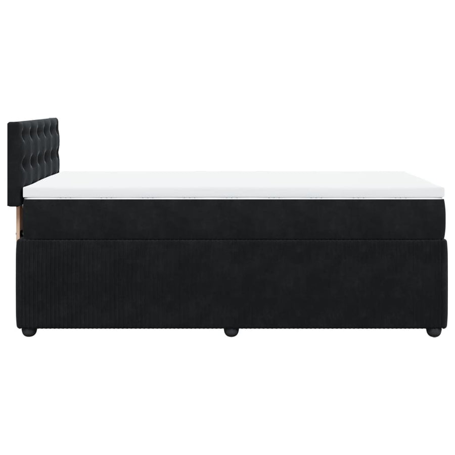 Boxspring met matras fluweel zwart 100x200 cm