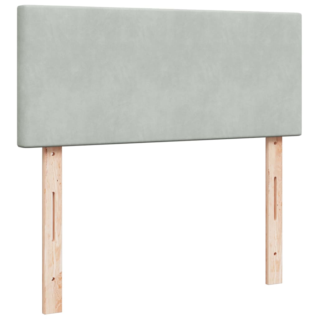 Boxspring met matras fluweel lichtgrijs 120x190 cm