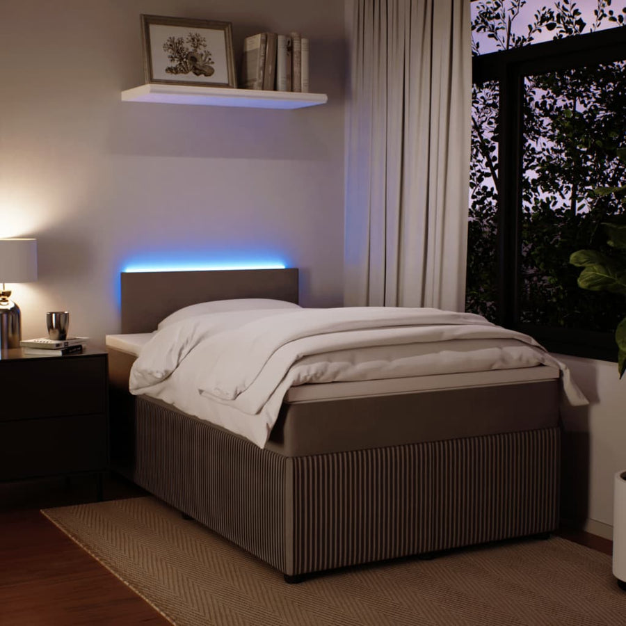 Boxspring met matras fluweel lichtgrijs 120x190 cm