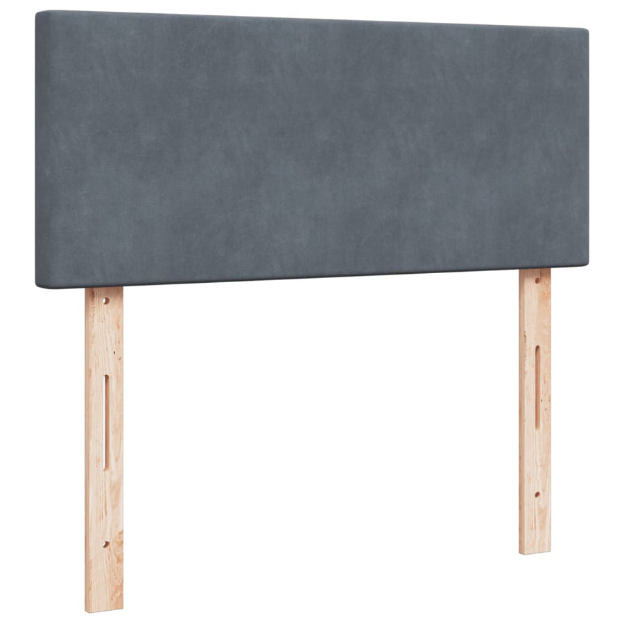 Boxspring met matras fluweel donkergrijs 120x190 cm