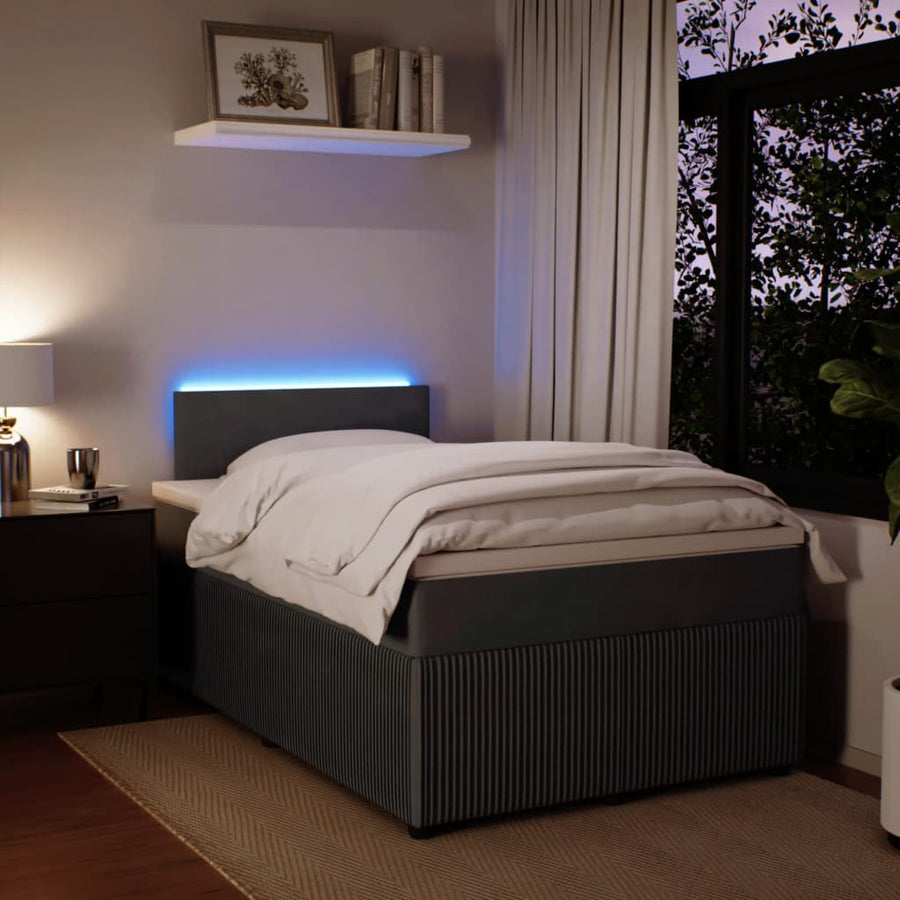 Boxspring met matras fluweel donkergrijs 120x190 cm