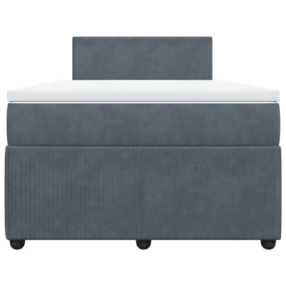 Boxspring met matras fluweel donkergrijs 120x190 cm