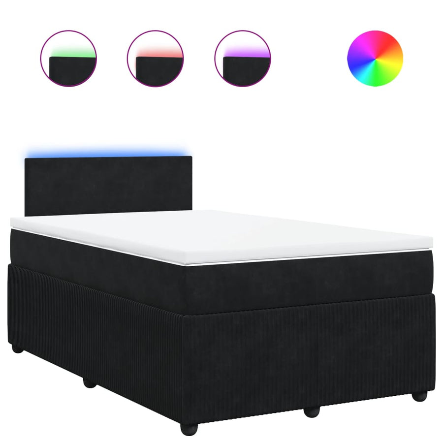 Boxspring met matras fluweel zwart 120x190 cm