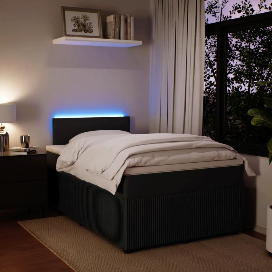 Boxspring met matras fluweel zwart 120x190 cm