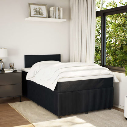 Boxspring met matras fluweel zwart 120x190 cm