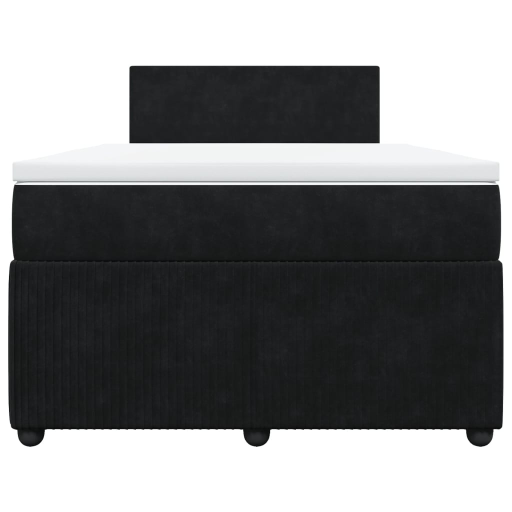 Boxspring met matras fluweel zwart 120x190 cm