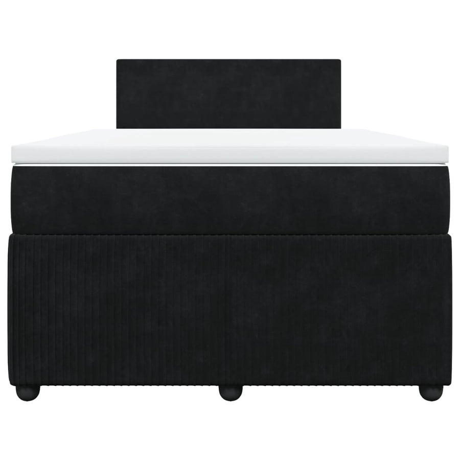 Boxspring met matras fluweel zwart 120x190 cm