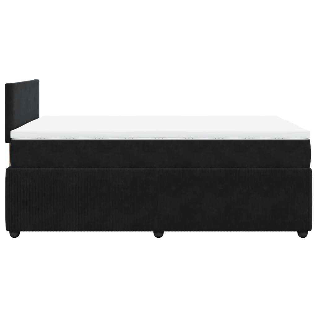 Boxspring met matras fluweel zwart 120x190 cm
