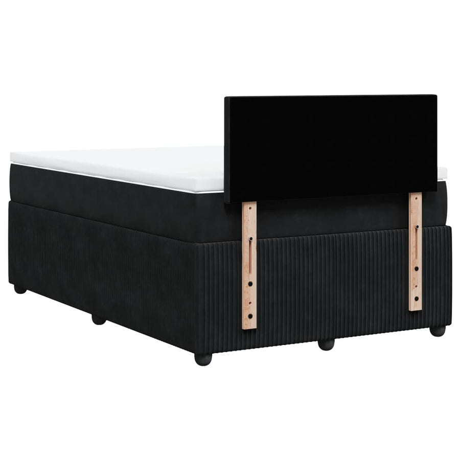 Boxspring met matras fluweel zwart 120x190 cm