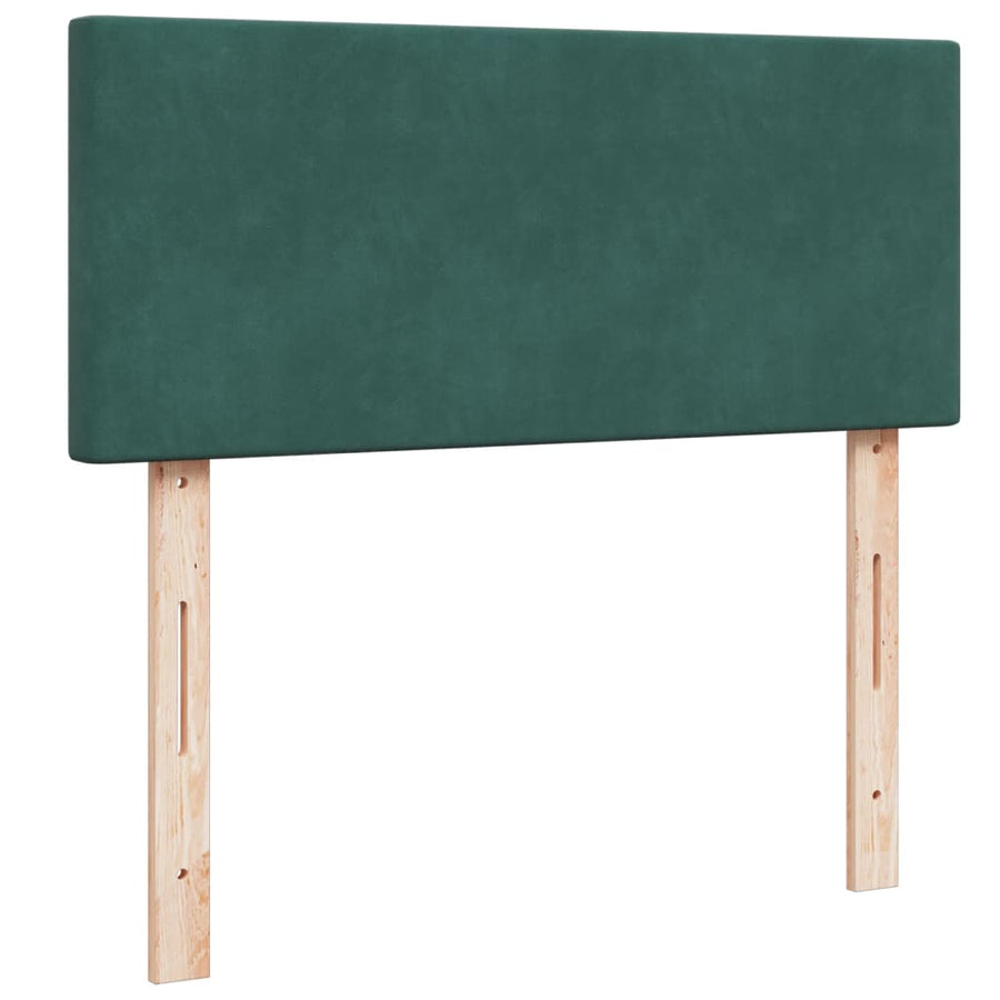 Boxspring met matras fluweel donkergroen 120x190 cm