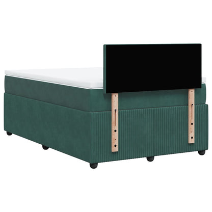 Boxspring met matras fluweel donkergroen 120x190 cm